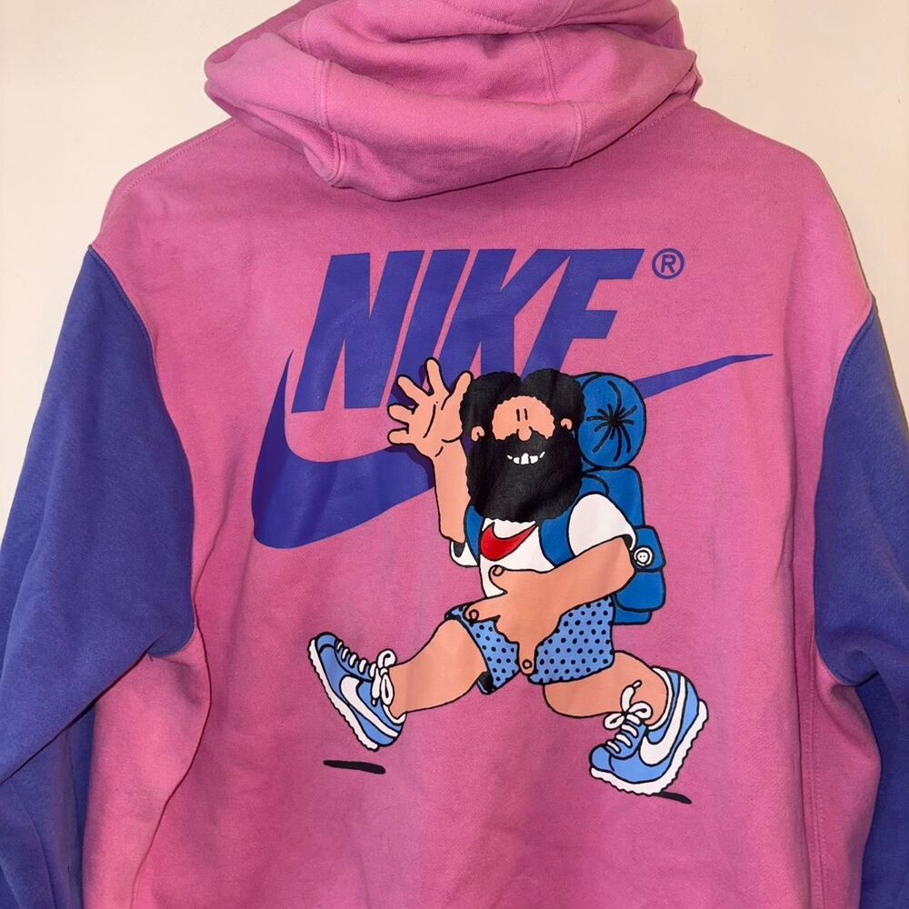 Nike Women's Pink and Purple Hoodie - Picture 2 of 4